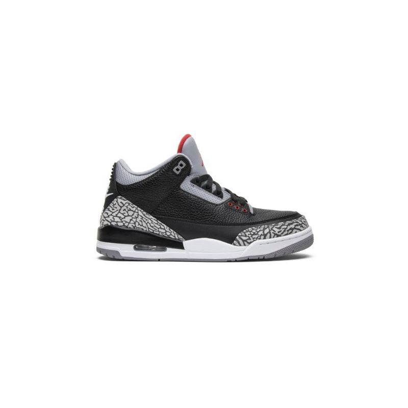 Air Jordan 3 Retro Og Fekete Szürke Piros Fehér Férfi Cipők