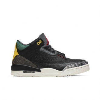 Air Jordan 3 Retro Se Fekete Zöld Sárga Piros Férfi Cipők