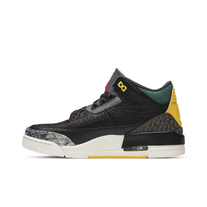 Air Jordan 3 Retro Se Fekete Zöld Sárga Piros Férfi Cipők