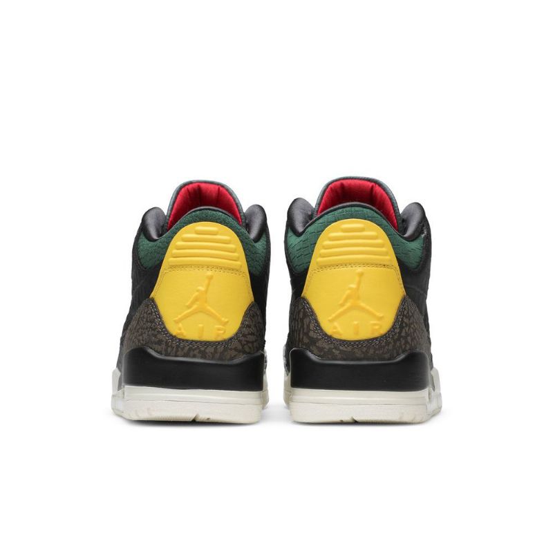 Air Jordan 3 Retro Se Fekete Zöld Sárga Piros Férfi Cipők