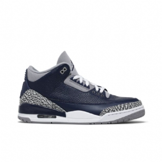 Air Jordan 3 Retro Sötétkék Szürke Fehér Férfi Cipő