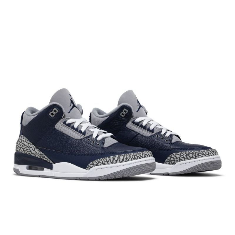 Air Jordan 3 Retro Sötétkék Szürke Fehér Férfi Cipő